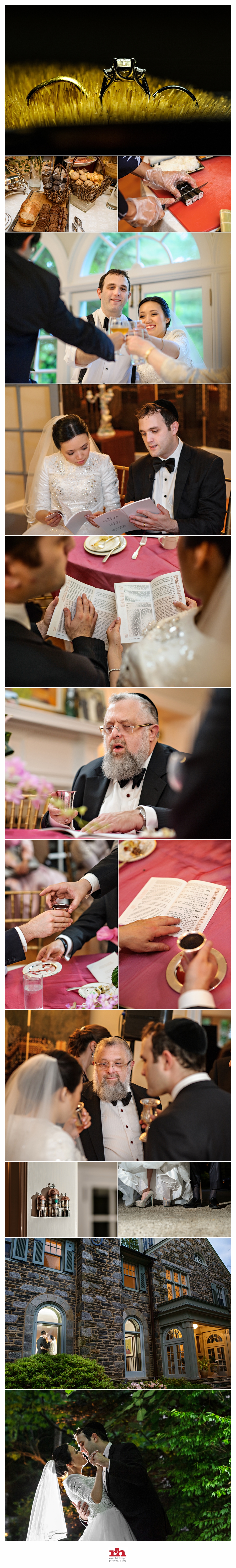The Seven Blessings are recited over a second cup of wine at this Philadelphia Jewish Wedding.